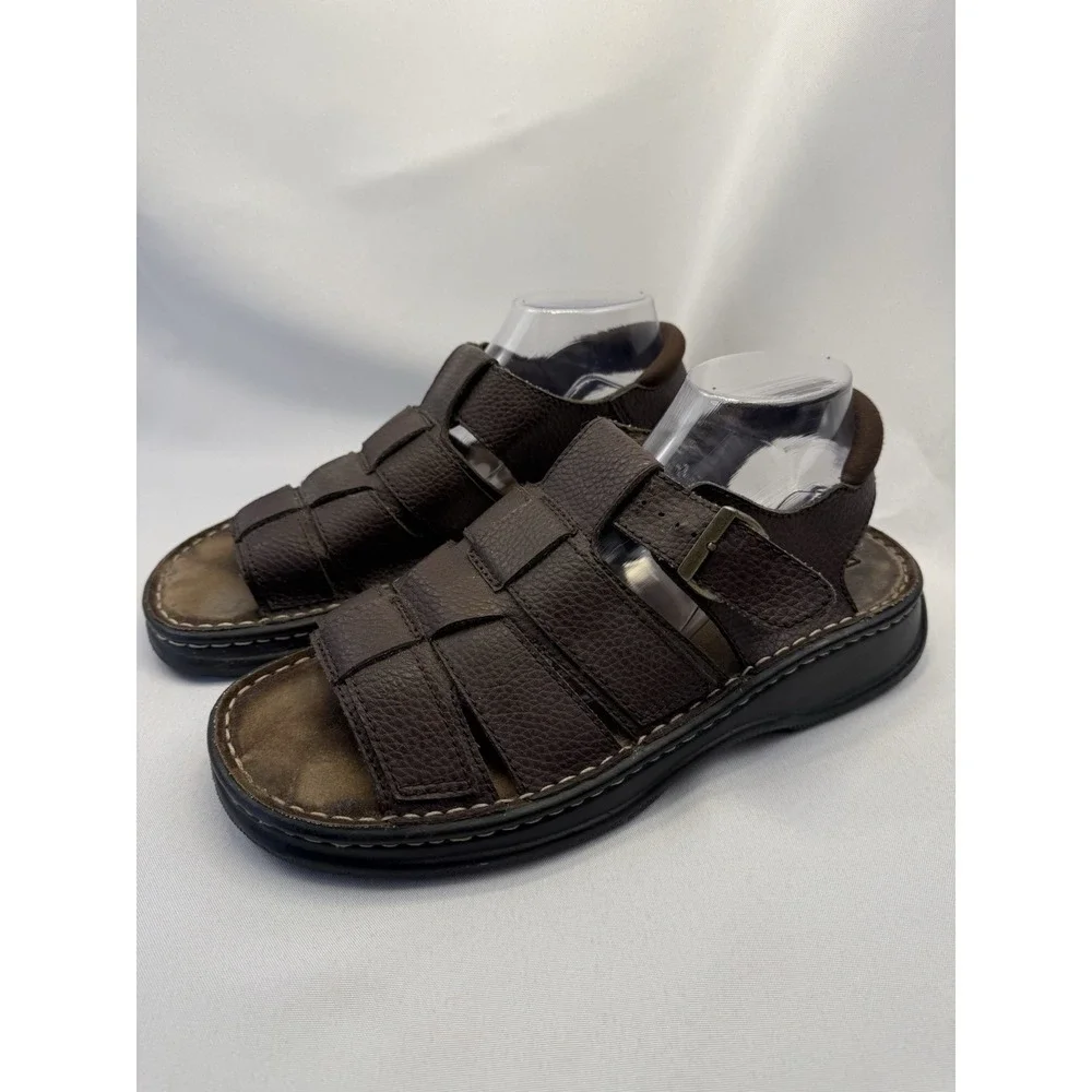 Vintage Route 66 Mens Brown Fisherman Leather Sandals Size 11